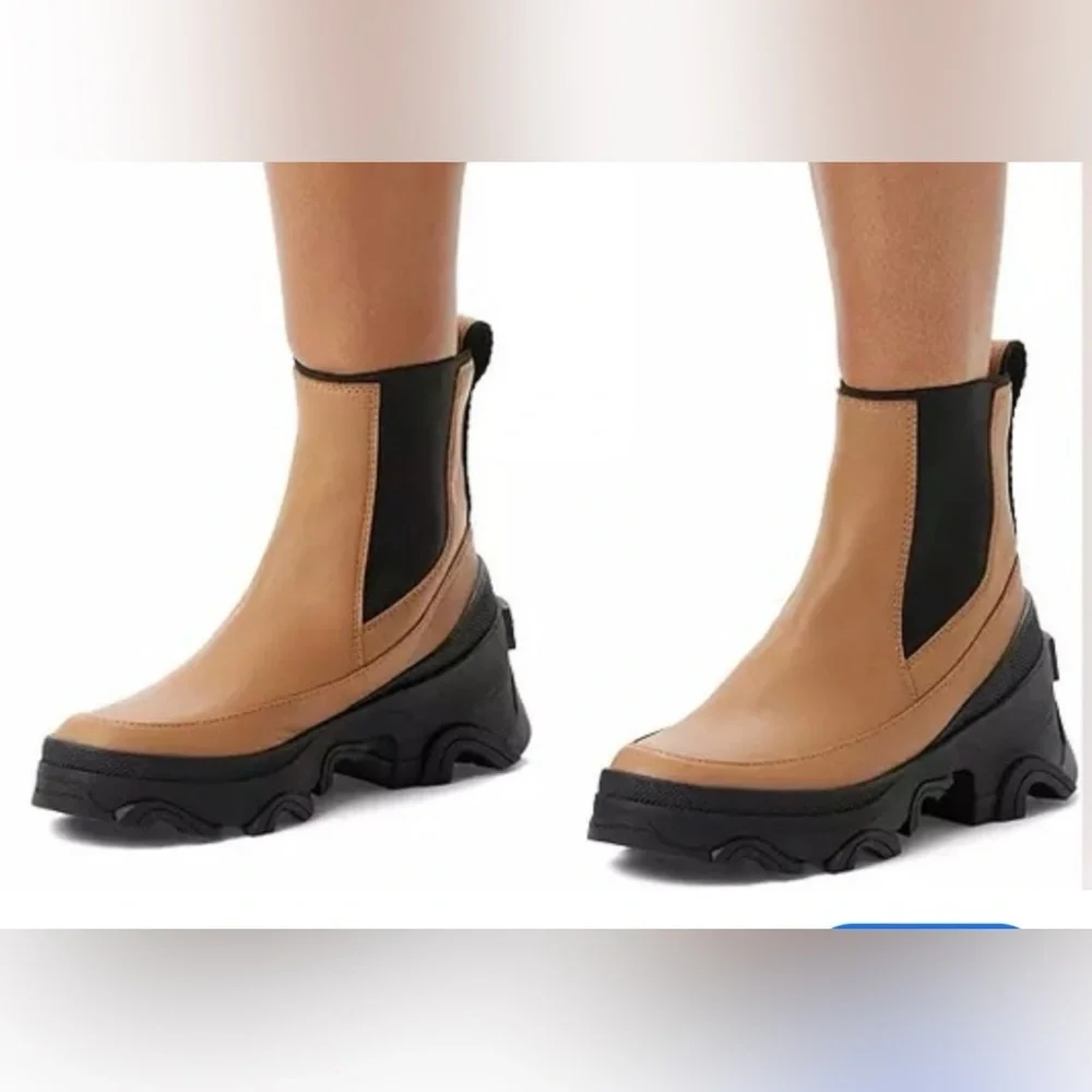 SOREL BREX WATERPROOF HI LINE CHELSEA BOOT SIZE 8.5 Tawny Buff,Black
